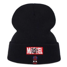 Новая шерстяная шапка с вышитыми буквами Marvel осенние и зимние модные универсальные крышки для мужчин и женщин