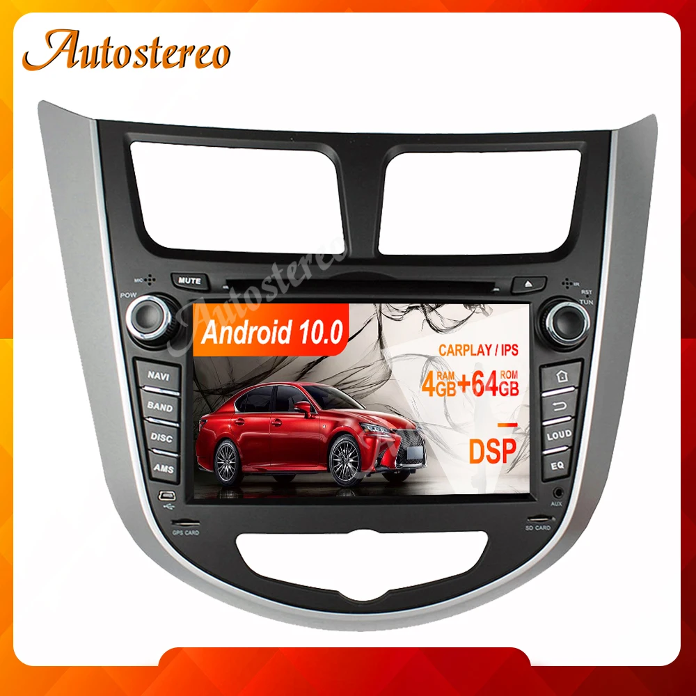 

Автомобильный DVD-плеер Android 10, 4 Гб, GPS-навигация для HYUNDAI VERNA ACCENT SOLARIS 2011-2012, автомобильный мультимедийный плеер с Bluetooth, головное устройство