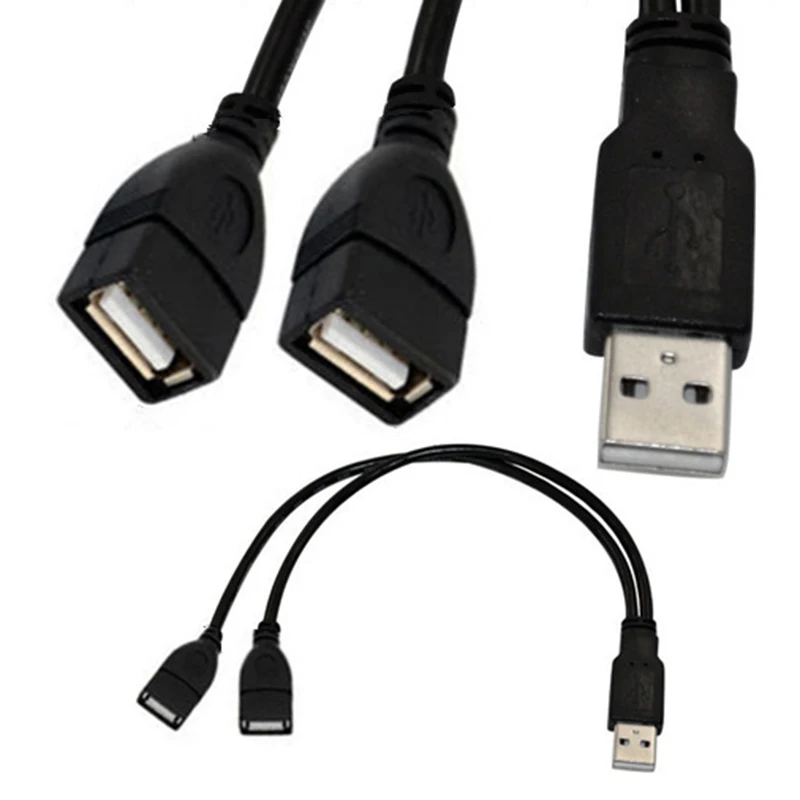 28AWG High Speed USB Male to 2 USB2 0 Female Extension Cable HUB Spliter Adapter Cable 4