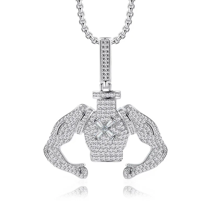 Men'S Iced Out Cubic Zircon Muscle Hercules Pendants&ampNeckalce Hip Hop Jewelry For DJ Rapper Gift Drop Shipping | Украшения и