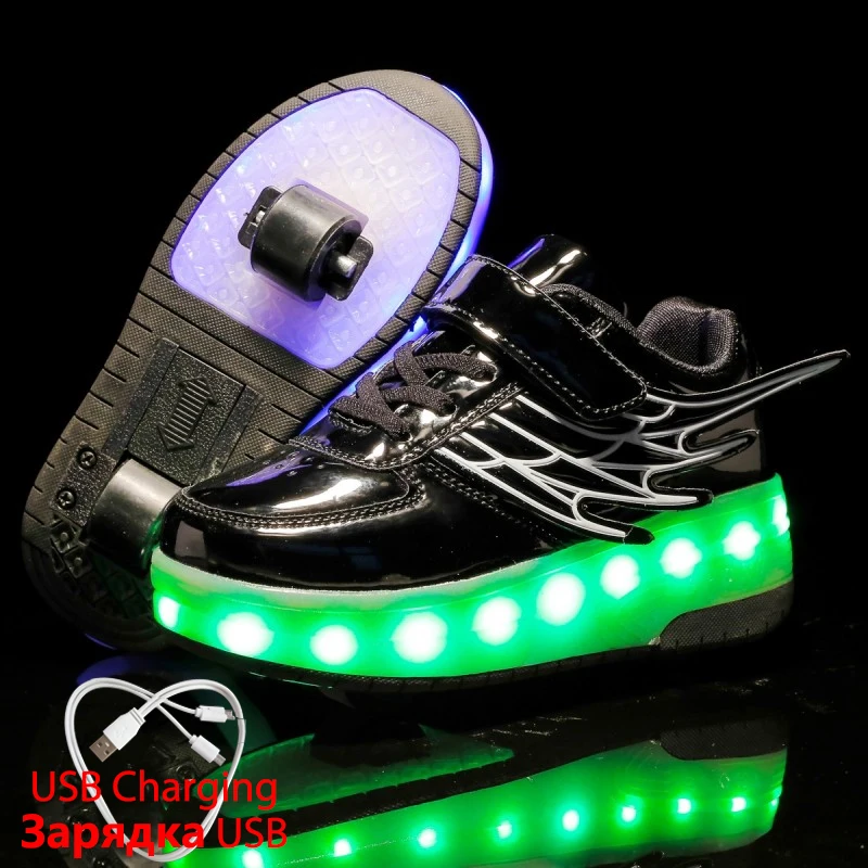 

Size 28-40 Children Glowing Sneakers with Wheels Kids Led Shoes Luminous Sneakers for Boys Girls Krasovki with Backlight