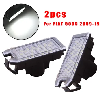 

Male License Plate Light Lamp White For Fiat 500 500C 2 Pin 1 Pair Auto LED
