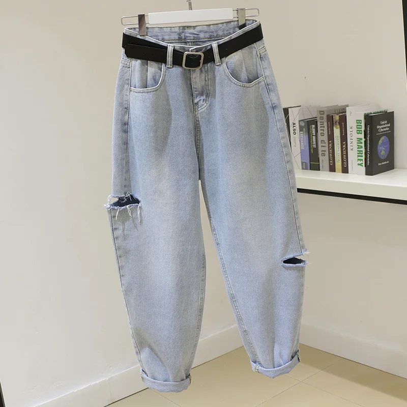 JoinYouth, однотонные винтажные джинсы с дырками, женские осенние джинсы на молнии,, с высокой талией, корейские универсальные уличные брюки до щиколотки, J043