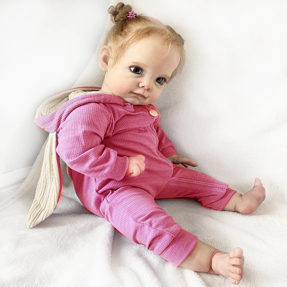 58Cm 23 Pollici Maggi Reborn Baby Dolls Fatto A Mano Realistico Silicone Bambola Radice Capelli Regalo Di Natale Per Ragazze Con Corpo In Tessuto