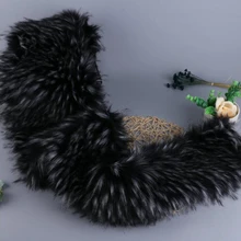 Черный с маленьким белым искусственным плюшем Лисий искусственный мех норковая Ткань DIY шляпа обувь пальто воротник жилет Подушка игрушка