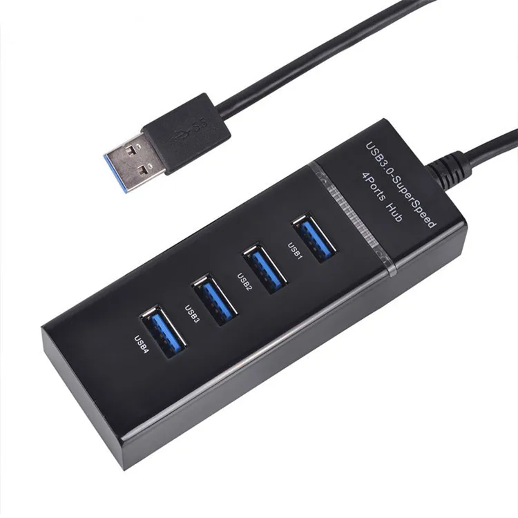 black Usb-концентратор Basix 3,0 4 порта 5 Гбит/с высокоскоростной 4-портовый USB 3,0 разветвитель портативный OTG концентратор адаптер для ПК ноутбук USB концентратор - Цвет: black