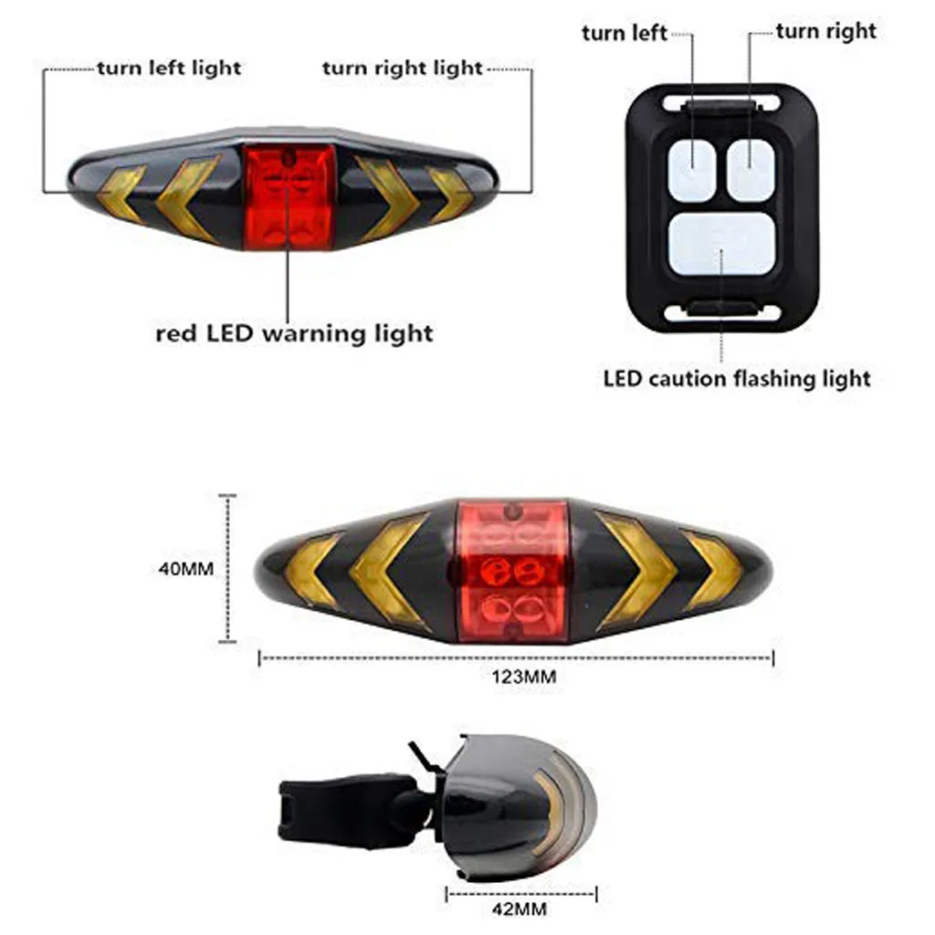 Clearance Bike Tail Light Turn Signals With Wireless Bicycle Taillight Warning Light Cycling Taillight For Bicycle 5