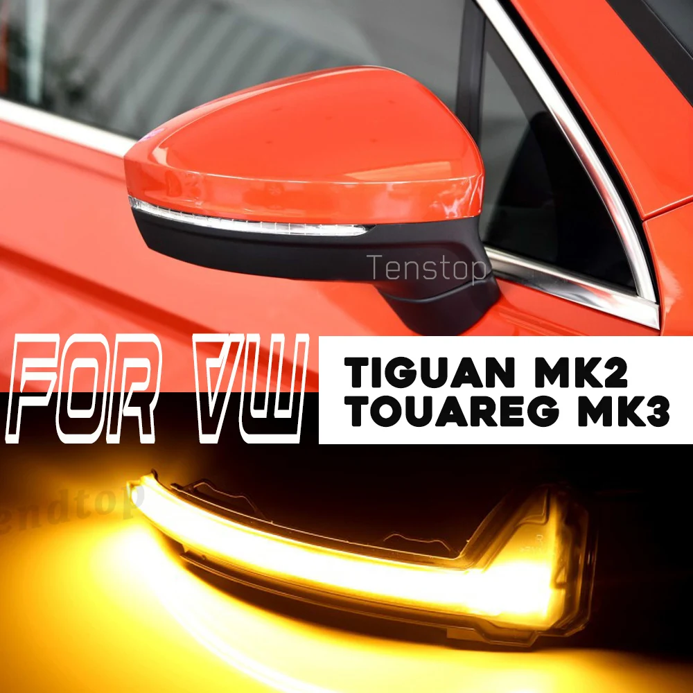 

2pcs Dynamic Turn Signal Light LED Side Wing Rearview Mirror Indicator Blinker Lamp For Volkswagen Tiguan MK2 For Touareg MK3