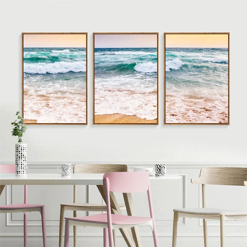 Морской пейзаж декоративная картина маслом тройной морской AliExpress ROS Decoracion декор