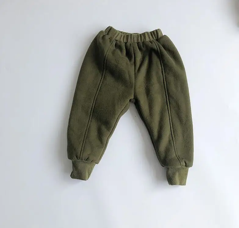 Лидер продаж, утепленные штаны для мальчиков и девочек зимние модные детские штаны 2-7T PQ173 - Цвет: Зеленый