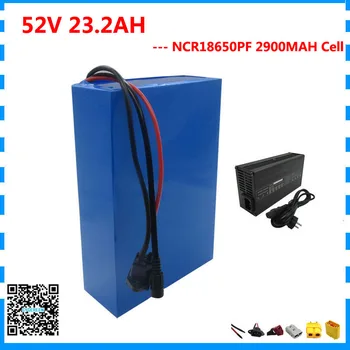 

14S 2000W 52V lithium battery pack 52V 23AH scooter ebike 18650 bateria NCR18650PF Cell 58.8v 5a charger free shipping