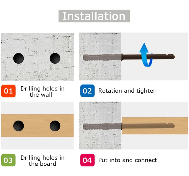 Soporte de estante flotante de madera Invisible, montaje en pared oculto  para broca de hormigón, Hardware, estantes - AliExpress