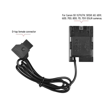 

D-Tap To Lp-E6 Fully Decoded Dummy Battery Adapter with Reverse Polarity Protection for Canon 5D Ii/Iii/Iv 5Dsr 6D 6Dii 60D 70D