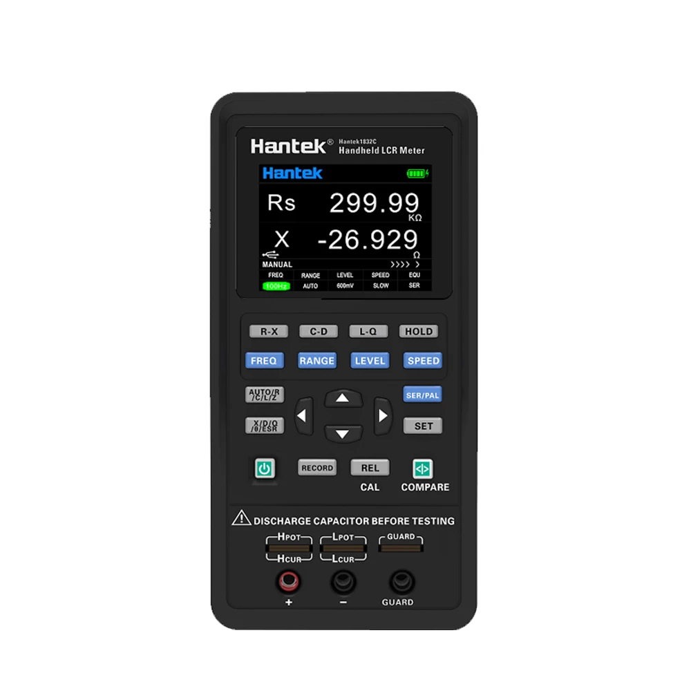 

Hantek 1832C/1833C Digital Handheld LCR Meter Digital Bridge High Precision Measurement Resistance Inductance Capacitance Tester