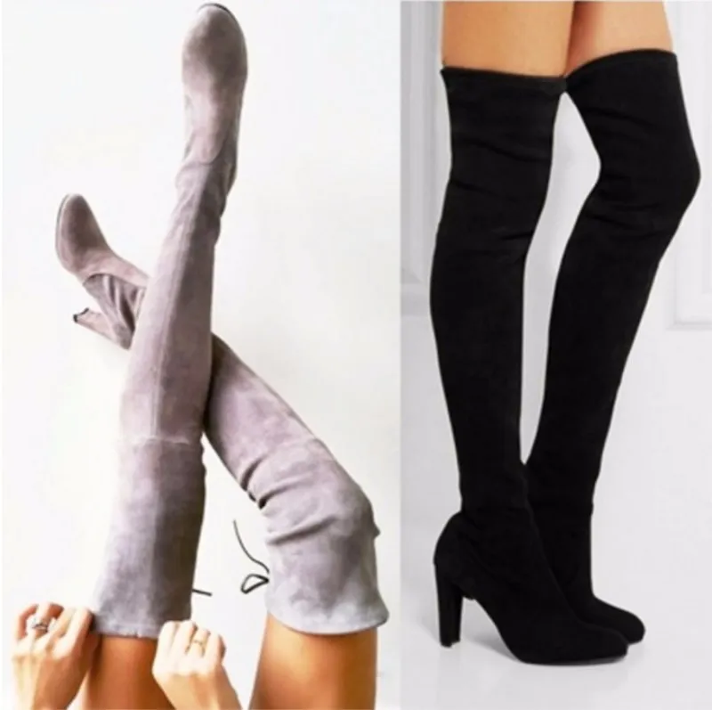 

34-43 Boots Woman High With Sharp Overknee Boots Back Long
