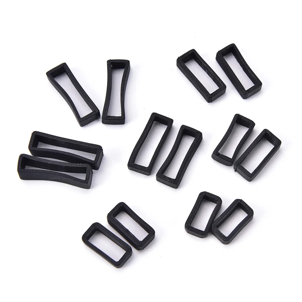 

2pcs Rubber Watch Band Accessories Small Rubber Loop Holder Locker Black Silicone Watch Strap 14mm 16mm18mm 20mm 22mm 24mm 26mm