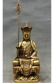 

Copper Brass CHINESE crafts deco r ation Asian voge S2947 8 " bronze budista kshitigarbha Bodhisattva com monge Set