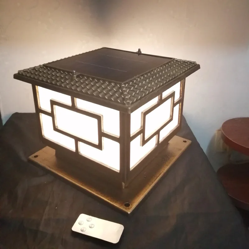 Quente e Novo Dupla e Configuração de Controle Luz com Iluminação Brilho Solar Jardim Pilar Lâmpada Remoto Frete Grátis 1pc 2019 Led 11 jardim pilar lâmpada luz com iluminação dupla