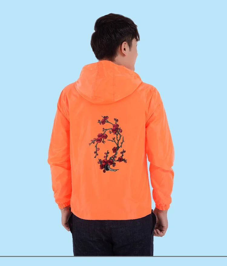 Мужская одежда большого размера с вышивкой, тонкая куртка с подкладкой на весну и осень Тренч для родителей и детей