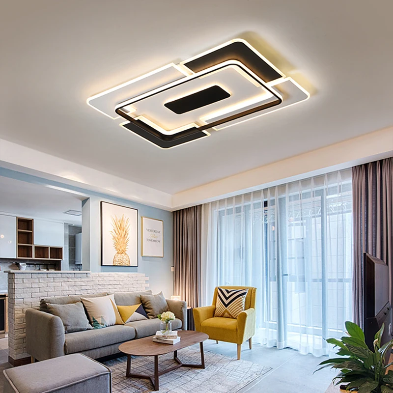 Chandelierrec современные светодиодные потолочные лампы для гостиной, спальни, низкие потолочные светильники для домашнего освещения, AC90-260V потолочные светильники с затемнением