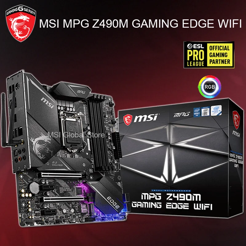 LGA 1200 MSI MPG Z490M GAMING EDGE материнская плата с WiFi Dual DDR4 Intel Z490 Placa MOM Desktop M.2 HDMI 128GB USB3.2 Micro