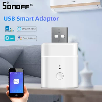 

Itead SONOFF Mirco USB 5V Wireless Smart Adaptor Switch Smart Home Make USB Devices Smart via eWeLink APP Google Home Alexa