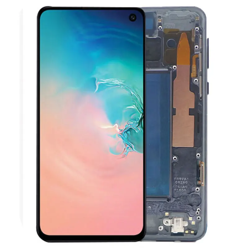 Original para Samsung Assembléia com Quadro Galaxy G970f - ds G970u G970w Sm-g9700 Display Touch Screen Digitador 100% Lcd S10e G970 5 g970 g970f ds g970u g970w SM-G9700 display