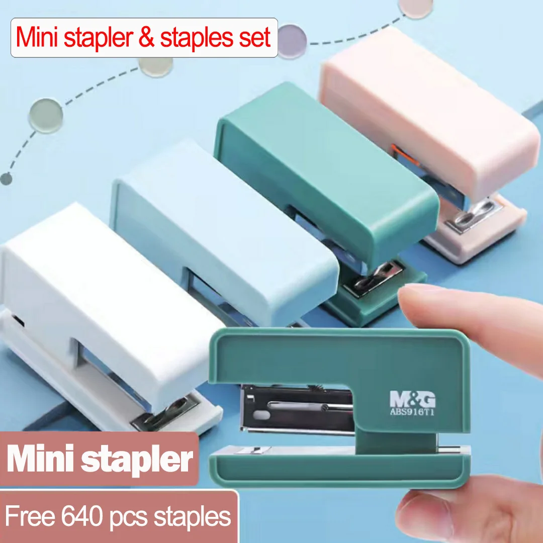 Mini Stapler Portable stapler Office Desktop 640 Standard 24/6 26/6 Staples Clip 20 Sheets Capacity for Student | Канцтовары для