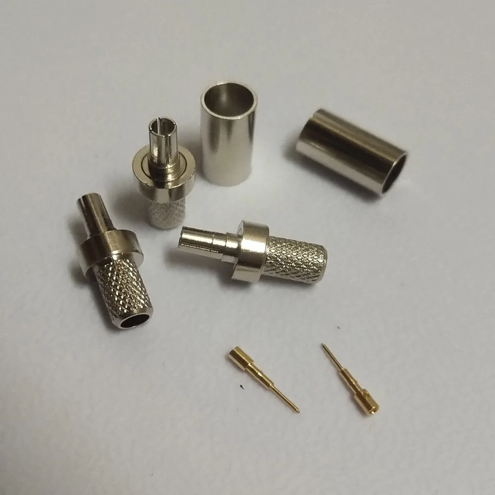 CRC9 Male Crimp For RG58 LMR195 RG400 RG142 Cable RF Coaxial Connector Goldpla (7)
