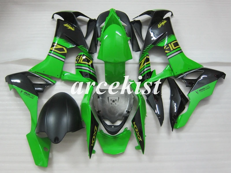 4 подарки ABS пластик полный обтекатель комплект подходит для Kawasaki Ninja ZX-10R 2008 2009 2010 08 09 10 10R Кузов Набор зеленый желтый