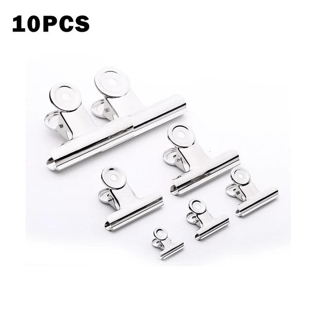 4 Pcs Round Metal Grip Clips Silver Bulldog Clip Stainless Steel Ticket  Clip Stationery Bills Metal Clip Office Supplies - AliExpress