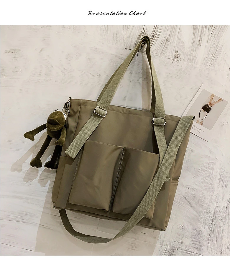 Female Bag Shoppers Simple Fashion Zipper Handbags Shoulder Waterproof ...