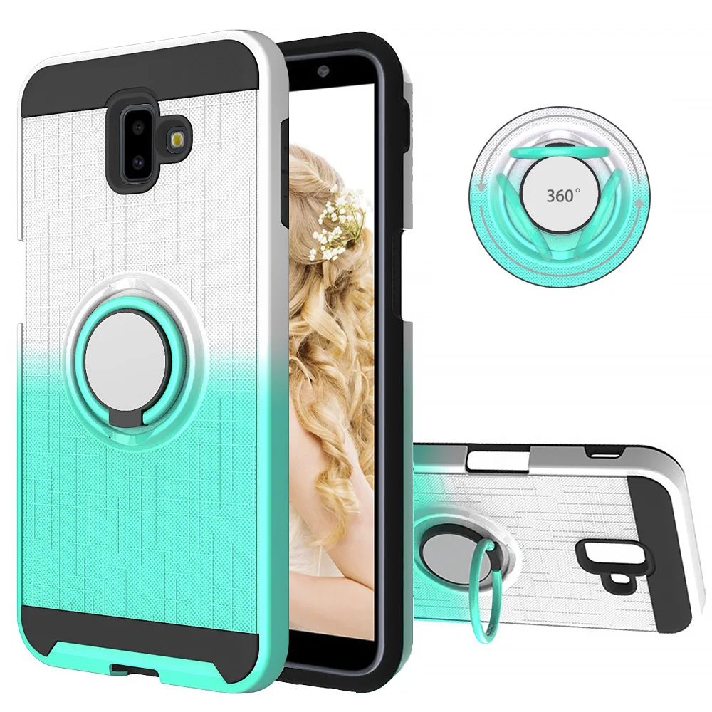 Роскошный бронированный чехол для samsung Galaxy J6 Plus чехол J6 Premium J6+ Автомобильный Магнитный чехол s чехол с держателем-кольцом для пальца J4 Plus Coque