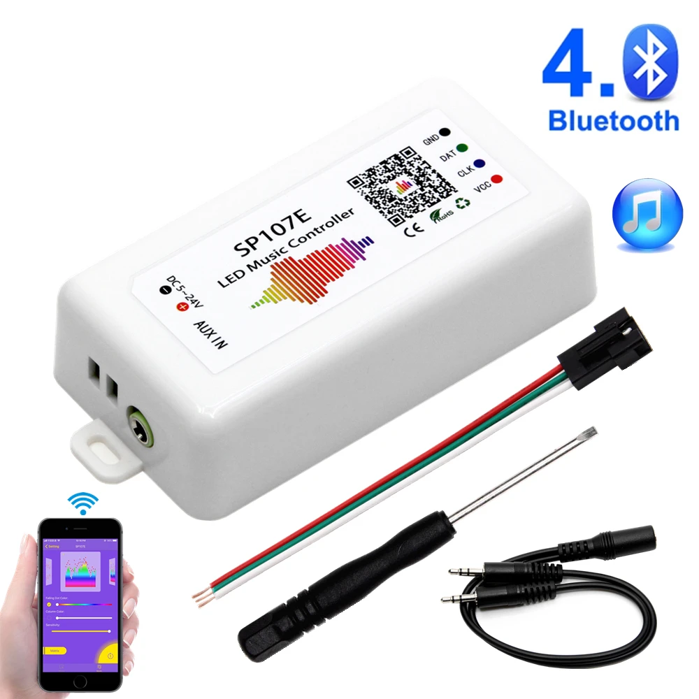 SP107E wifi SP107E Pixel IC SPI музыка Bluetooth светодиодный контроллер по телефону приложение для WS2812 SK6812 SK9822 RGBW APA102 LPD8806 полосы DC5-24V - Цвет: SP107E wifi
