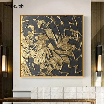 

1 Pieces Fashion Wall Art Large Posters For Living Room Golden Leaves Paints Pictures HD Print On Canvas Paintings Home Decor