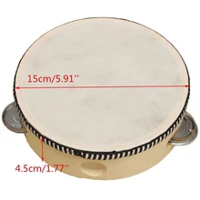 Деревянный Ручной Тамбурин барабан колокольчик ударный инструмент игрушка для KTV Вечерние