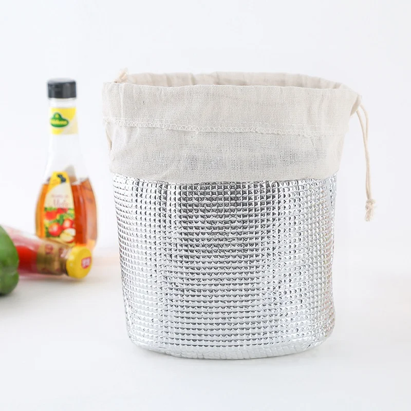 Круглые сумки для обедов хлопковые линии детские бутылки изоляционные сумки водонепроницаемые детские пищевые термо-сумки Портативная сумка для пикника термо