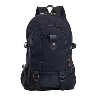 

25# Casual Solid Color Material Canvas Man's Backpack Multi-functional Large-capacity Student Schoolbag Simple Bag Backpack