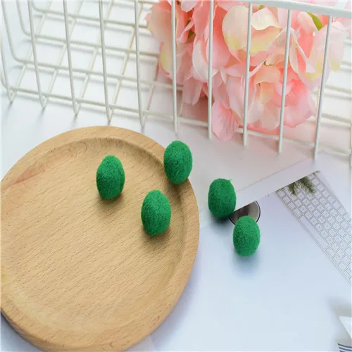 Высокая эластичность плюшевый шар Diy ремесла игрушки венок помпон ручной работы помпон поддельные цветы материал шитье на шляпе аксессуары для одежды - Цвет: 15 dp green