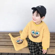 Зимний меховой свитер; утепленный бархатный теплый пуловер с рисунком