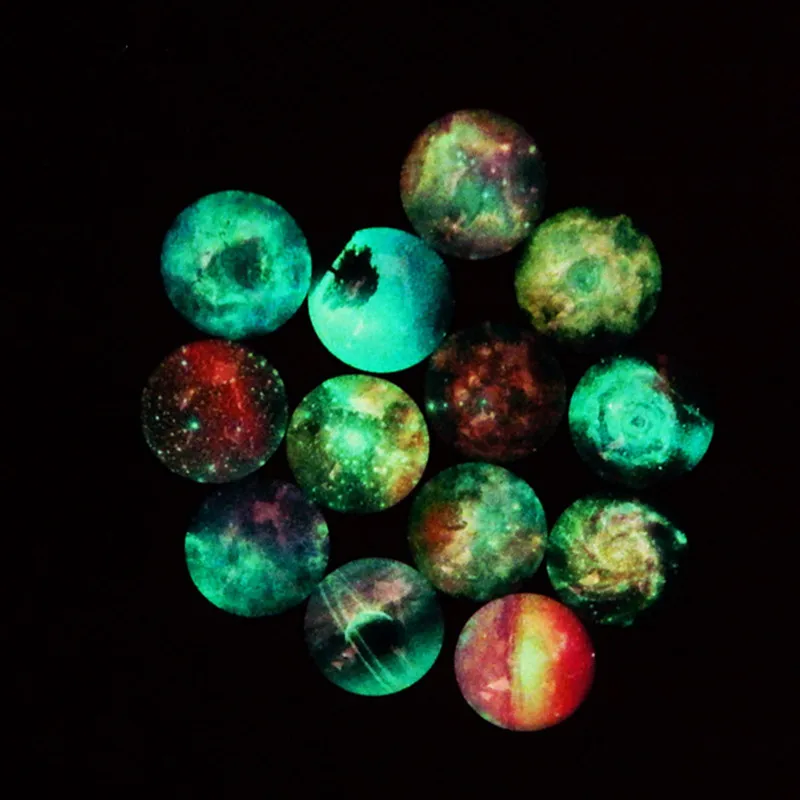 

DIY Ornament Glow-in-the-Dark Time Stone Glass Patch Planetary Pattern Necklace Accessories
