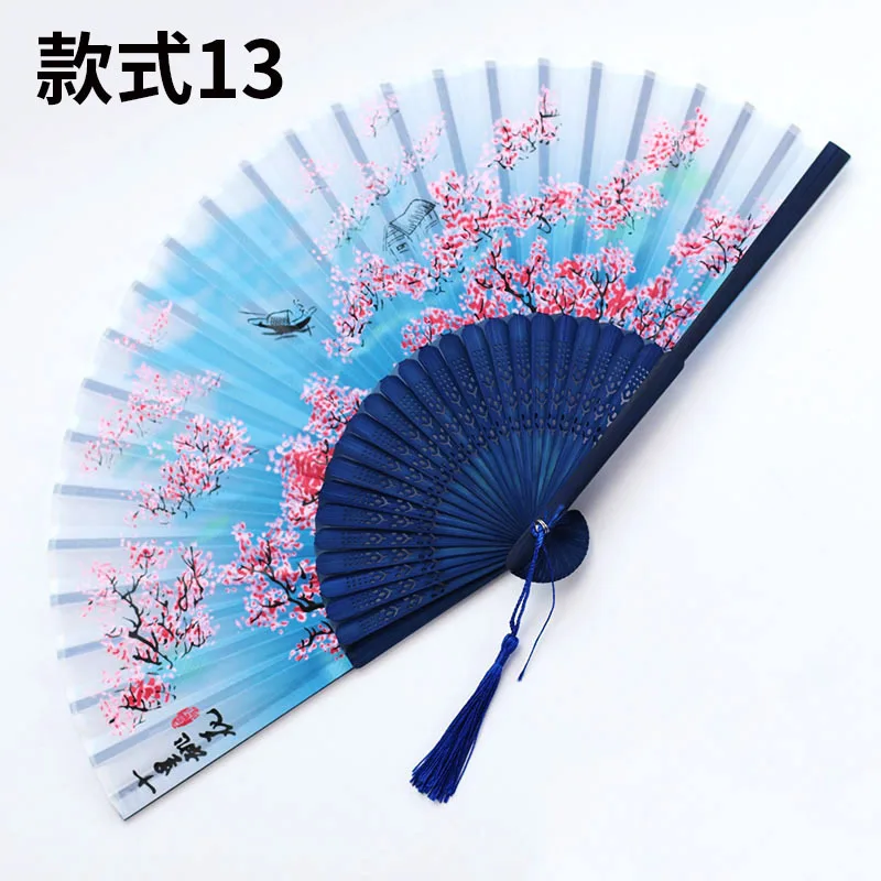 7 дюймов складной ручной вентилятор национальная женщина Японский ветер Cheongsam Prop древние вентиляторы Винтаж bambu eventail основной ручной вентилятор - Цвет: Style 13