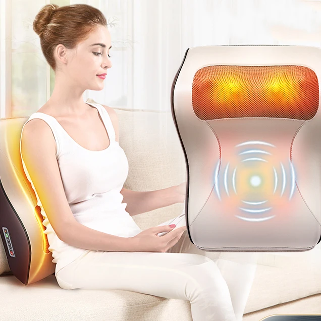 PROD 1005002536891128 Big Vibration Kneading Massage Pillow 3 in 1 Neck
Shoulder Massage Support Back Heat Relieve Pain Best Gift Dropship