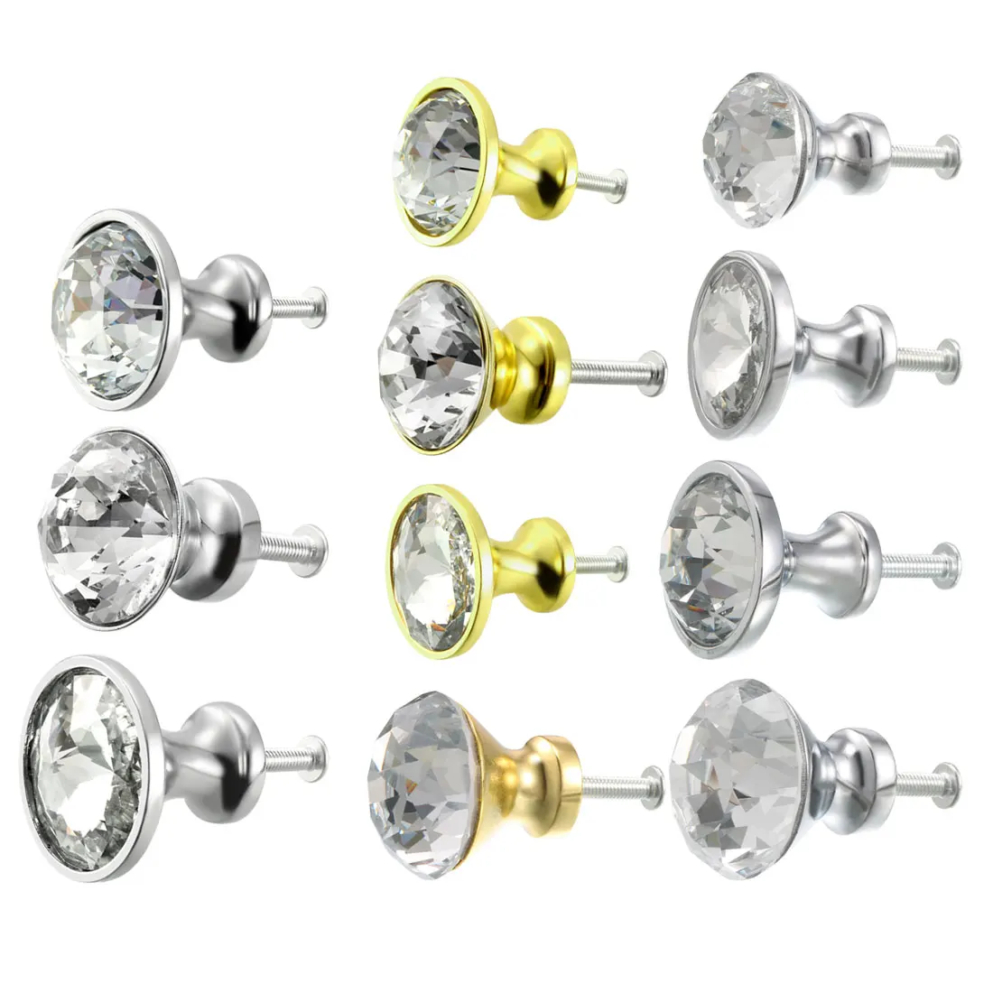 

uxcell Uxcell High Quality 2/5/6 Pcs Pull Knob 30mm Dia Zinc Alloy Cabinet Pulls Drawer Knobs Silver Tone M4 x 25mm