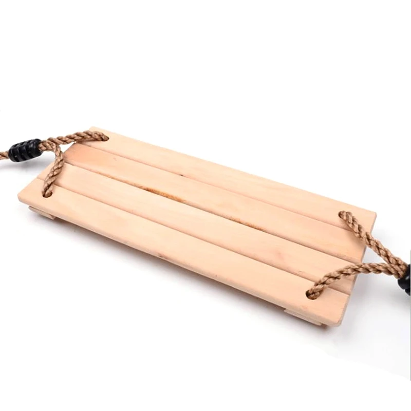 

Classic Wooden Swing Seat with Strong Swing Rope Height-Adjustable Hanging Swing for Indoor Outdoor