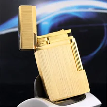Сигаретная газовая зажигалка высокого качества зажигалки для сигар многоразовые курительные инструменты пинг звук китайская краска золото серебро