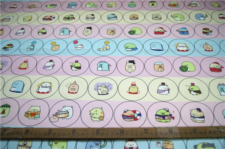 50*140 см Sumikkogurashi ткань, холст для пэчворка, Мультяшные милые животные ткань для ткани, детский домашний текстиль для шитья, сумка тильда