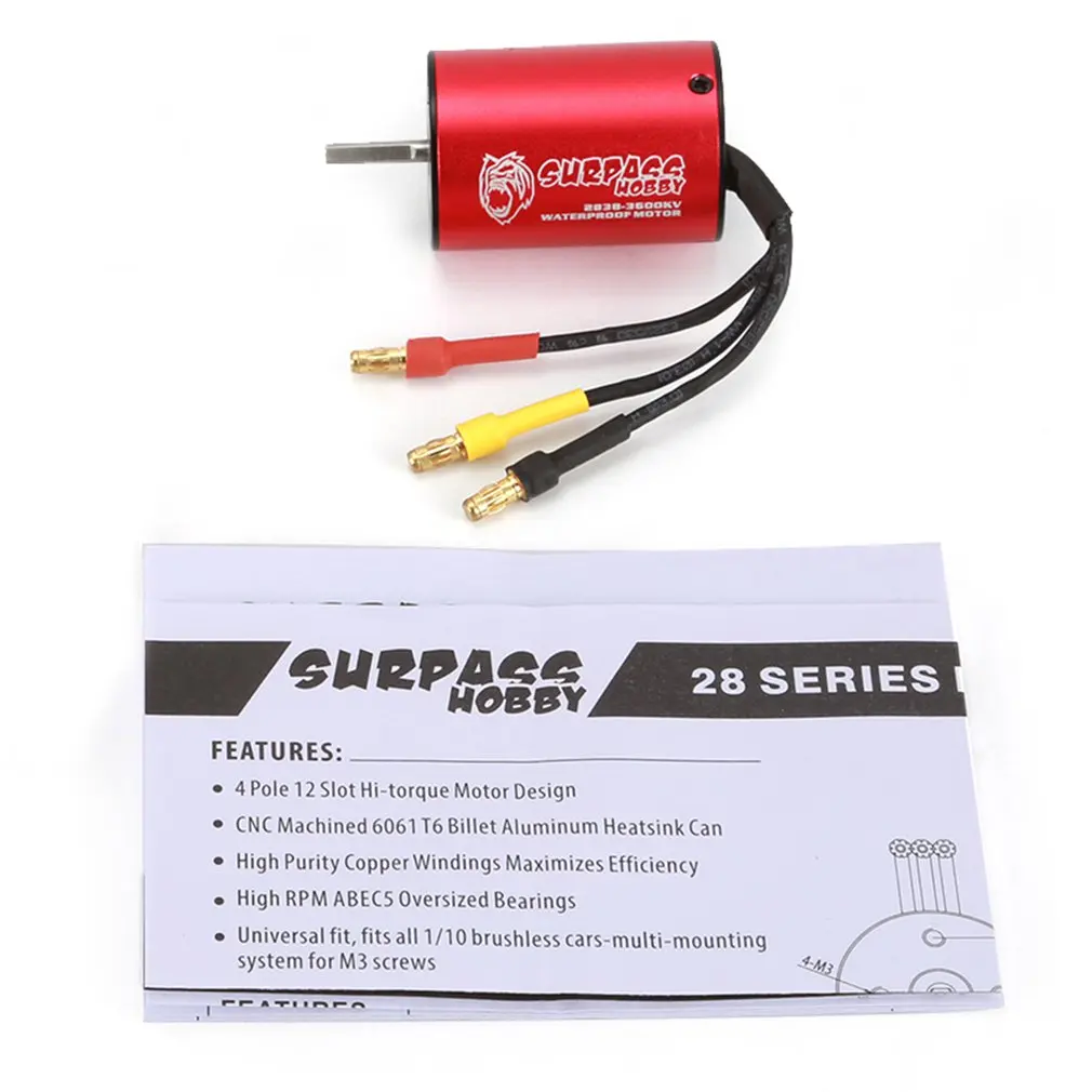 

SURPASSHOBBY KK 2838 3600KV Brushless Motor 2S 3S for 1:14 1:16 RC Drift Racing Car Waterproof Sensorless Truck Part