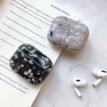 

Stone marble Pattern case For AirPods Pro Case luxury Black white marble Hard PC headphone Protective cover For Air pods PRO 3