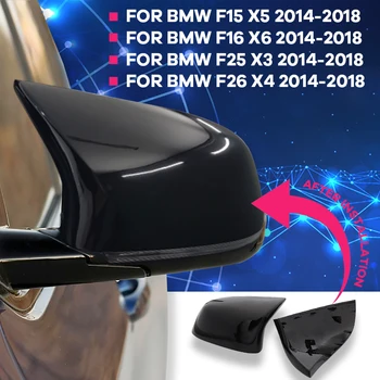 

Car Side Rearview Mirror caps Horn Replacement Accessories for BMW x5 F15 x6 F16 x3 F25 x4 F26 Black M3 Style Mirror cover